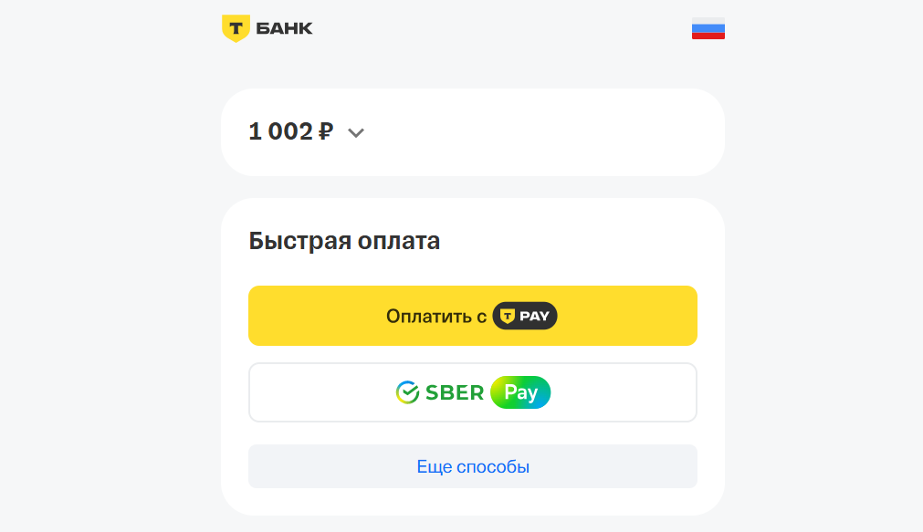 Страница оплаты